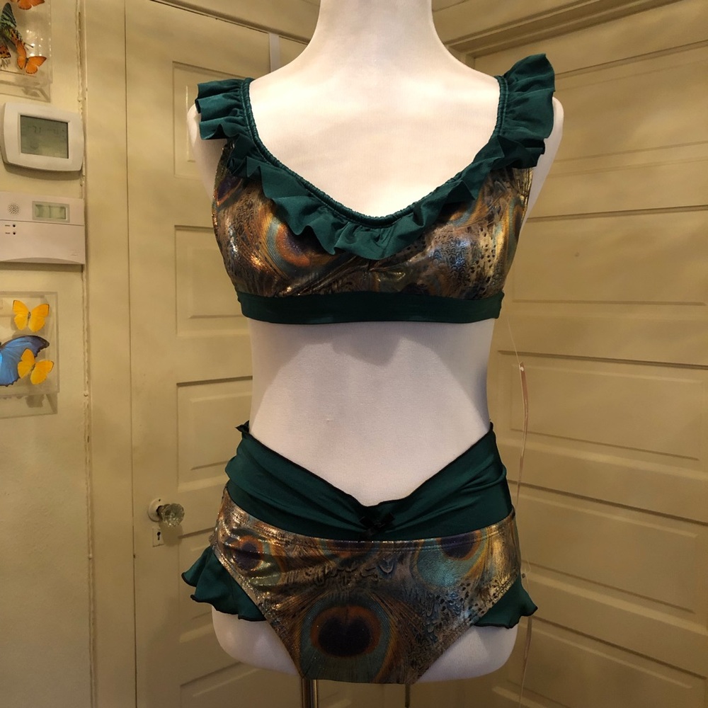 Fables by Barrie peacock pinup green bikini NWT